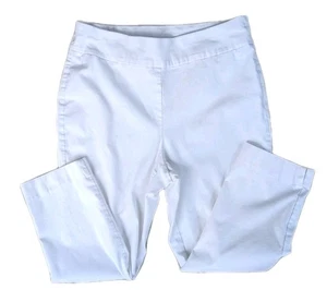 Chico's So Slimming Ankle Pants Size 1.5 (M/10) White Pull On Stretch Casual - Picture 1 of 7
