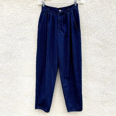Vintage Cherokee Pinstripe High Waist Mom Jeans 14 USA - Image 1 of 4