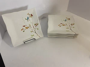 222 Fifth Egremont Set Of 2 Square 8x8 Scalloped Edge Plates - Picture 1 of 10