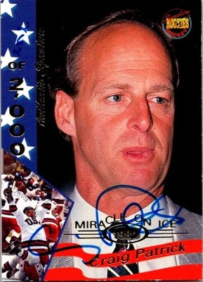 1995 Signature Rookies 1980 Miracle On Ice Set #43 Craig Patrick  Auto /2000 - Image 1 of 2