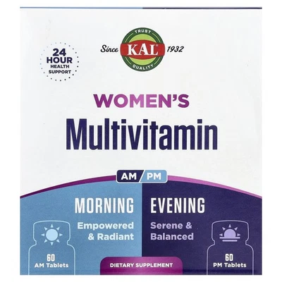 Multivitamínico Mujer, Mañana y Noche, Pack de 2, 60 Comprimidos Cada uno Foto 1 de 3