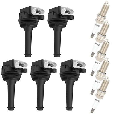 For 2006-2008 Volvo S40 S60 V70 2.5L l5 5pcs Ignition Coils & 5pcs Spark Plugs - Image 1 of 4