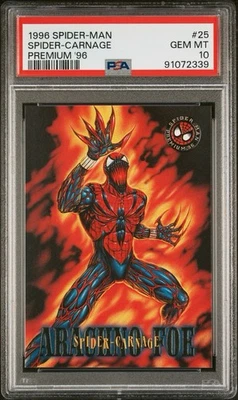 1996 spiderman premium #25 Spider-Carnage PSA 10 💎 Pop 2 - Image 1 of 2