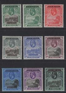 WC1_33801 H. BRITISH COL.:ASCENSION. Rare 1922 set. Sc. 1-9. MLH - Picture 1 of 1