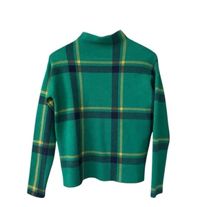 Suéter Tahari Verde a Cuadros Cuello Simulado Manga Larga Talla XS - Imagen 1 de 5