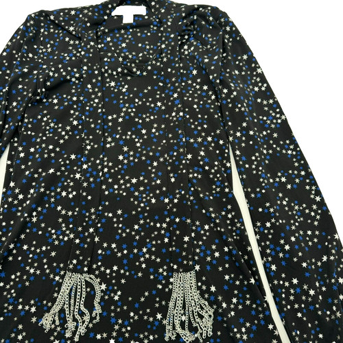 Sciarpa Michael Kors XS Designer abito maniche lunghe nero blu argento stelle catena
