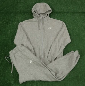 Nike NSW Club Fleece Sweatsuit Mens Size Medium Set Matching Gray EE44 - Picture 1 of 4
