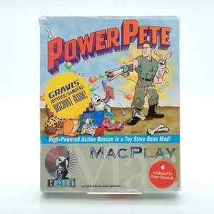 Power Pete MacPlay - Mac Big Box - scatola originale istruzioni CD-ROM 1995 RARO - Foto 1 di 12