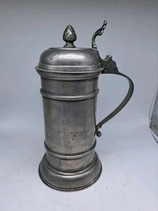 Antica marcatura zinco blocco Stein Tankard in peltro pesante tedesco 1820 circa - Foto 1 di 14