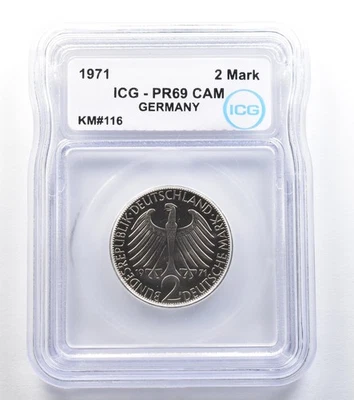 1971 Germany 2 Mark KM#116 PR69 CAM ICG *7948 - Image 1 of 3