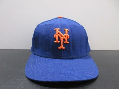 VINTAGE New York Mets Hat Cap Fitted Mens 7 5/8 Blue Orange Baseball Logo - Image 1 of 4