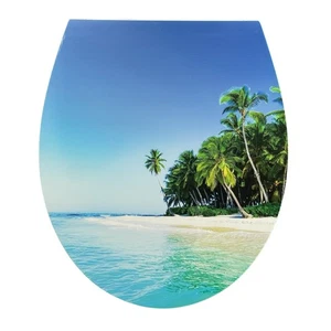 ASIENTO DE INODORO tapa de inodoro tapa de inodoro descenso automático asiento de inodoro PLAYA Y PALMA - Imagen 1 de 3