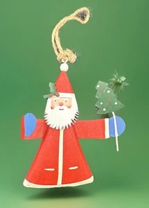 Dept 56 Babbo Natale Ornamento Latta Decorazione Albero di Natale Vacanze 5" Vintage - Foto 1 di 7