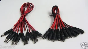 10 Stück Stecker und 10 Stück Buchse DC Pigtail für CCTV Kamera Stromversorgung - Bild 1 von 1