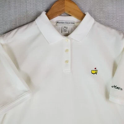 MASTERS 系列中号女式白色 Polo 衫棉质高尔夫 Augusta Natl — 第 1/4 张图片