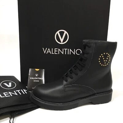 Botas de cadarço VALENTINO BY MARIO VALENTINO MARTY -COURO PRETO -EUA 7 -NOVO NA CAIXA - Imagem 1 de 4