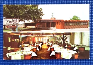 Vintage 1960's Embers Dining & Cocktails Mt Pleasant Michigan MI Postcard - Picture 1 of 2