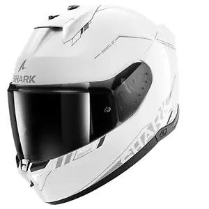 Shark Skwal i3 Motorcycle Helmet Blank SP Gloss White/Silver WSA - Picture 1 of 9