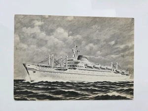  LLOYD TRIESTINO IN BIANCO E NERO DI  M/N OCEANIA vecchia cartolina  - Picture 1 of 2