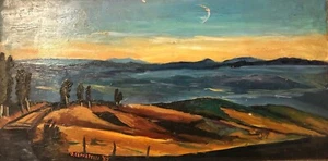 “VISTA TOSCANA” OLIO SU TAVOLA cm 40x20 (O.Ceppatelli) - Imagen 1 de 1