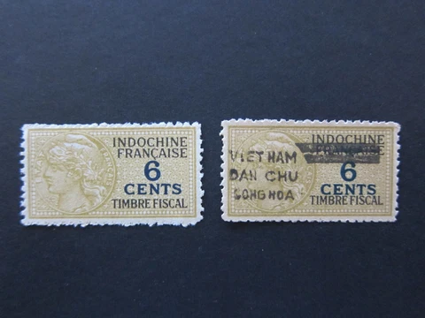 VIET MINH 1945 - Indochine Revenue Stamps Overprinted VIET NAM DAN CHU CONG HOA Cover