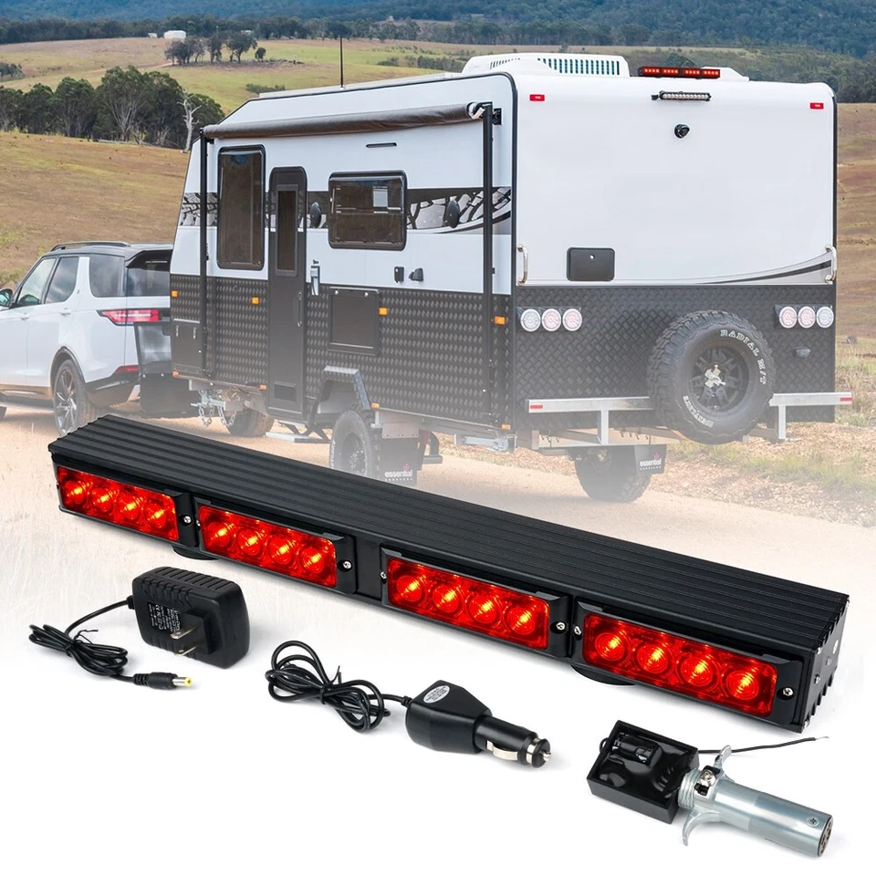 Barra de luz LED inalámbrica Xprite 21,5" asesor de tráfico para camioneta de remolque 12V roja Foto 1 de 4