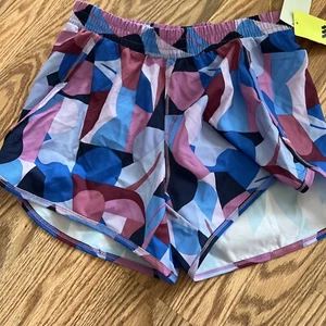New All in motion Girl’s Standard Fit Shorts Size XL 14 Geometric Pink Purple - Picture 1 of 9