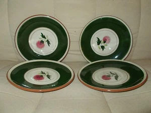 4 Stangl thistle 6" Cups & saucers Hand Painted Folk Art Cottage Primitive Nice - Picture 1 of 3