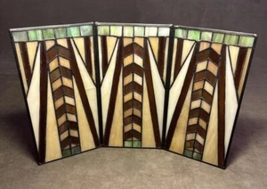 Stained Glass Candle Holder- Tiffany -Frank Lloyd Wright Style - By Party Lite - Picture 1 of 21