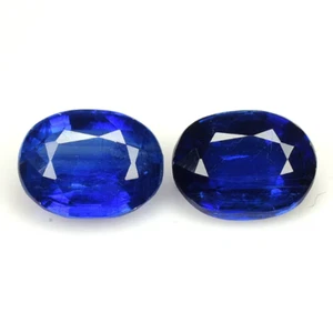 3.75 Ct & 8x6 mm _ Unheated Royal Blue Natural Kyanite Oval Cut 2Pc's Gemstones - Imagen 1 de 10