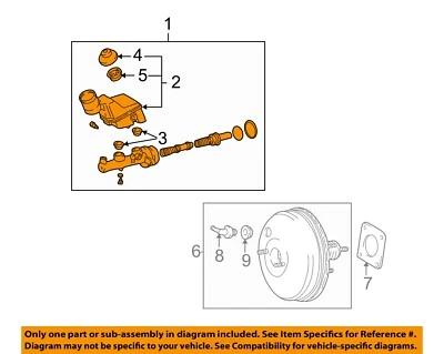 Used Brake Master Cylinder fits: 2005 Pontiac Vibe w/ABS MT Grade A - Изображение 1 из 3