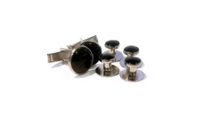 Neu Hergestellt in den USA Schwarz Silber Manschettenknöpfe Ohrstecker Wählen Sie, wie viele Ohrstecker Sie möchten! - Bild 1 von 6