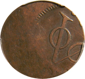 1700's United East India Company Mint Error Duit PCGS XF 40 (7-8) - Picture 1 of 4