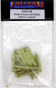Firestorm Matilda Exhausts Muffler Asbestos Wrapped 1:35 FST118 Resin British - Picture 1 of 2