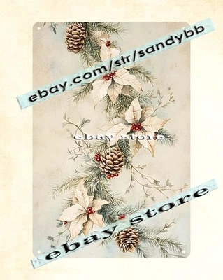 White Winter Bloom Tin Sign Rustic Christmas Floral Art - Image 1 of 4