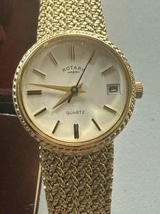 Vintage Rotary LB3004 Gold Plated White Dial Women's Watch excellent condition - Picture 1 of 19