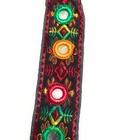 Embroidered Mirror Work Trim: Ethnic Style, Sold by the Yard (1-1.5” Wide)