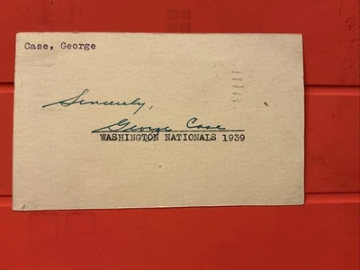 George Case 🔥MLB Debut: 1937 Washington Senators 🔥Autograph  Postcard 🔥🔥🔥 - Image 1 of 2
