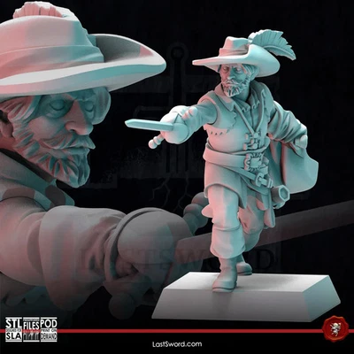 Musketeer Sargent Gaston 1 pezzo 28mm DA DIPINGERE -NO BASI - Immagine 1 di 2