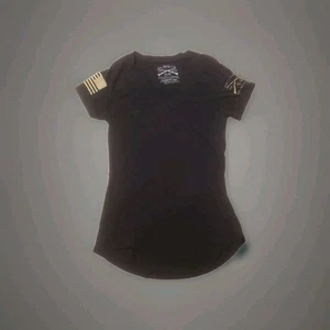Grunt Style T-Shirt Damen Small Schwarz Baumwolle This We'll Defend Kurzarm - Bild 1 von 5