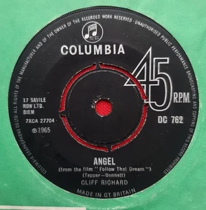 Cliff Richard: Angel (elvis cover)/ Razzle Dazzle Export VG+ 45 rpm DC 762 - Picture 1 of 2