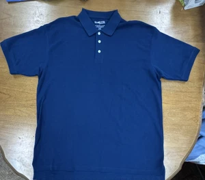SUNRIVER CLOTHING CO MENS LARGE SHORT SLEEVE NAVY BLUE COTTON POLO SHIRT - Picture 1 of 4