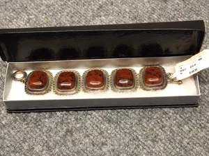 Sterling Silver 925 ATI Mahogany Obsidian Bracelet 7" Mexico New in Box - Picture 1 of 8