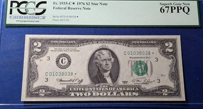 FR. 1935-C* 1976 $2 *STAR* FRN PHILADELPHIA, PA PCGS GEM UNCIRCULATED-67PPQ - Image 1 of 2