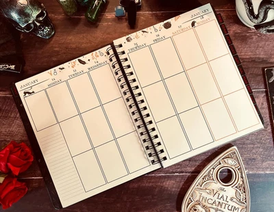 Journals Waiting the Night 2026 Dated Weekly Planner Goth Tarot Card-Inspired - Image 1 of 4