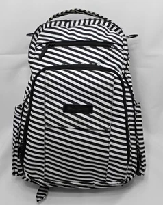 JuJuBe Be Right Back Wickeltasche Rucksack schwarz-weiß gestreift mit Wickelauflage - Bild 1 von 8