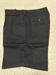 Mens Black  Lands End SZ 44 Traditional Pleated Cotton Dress Shorts Style 427859 - Picture 1 of 14