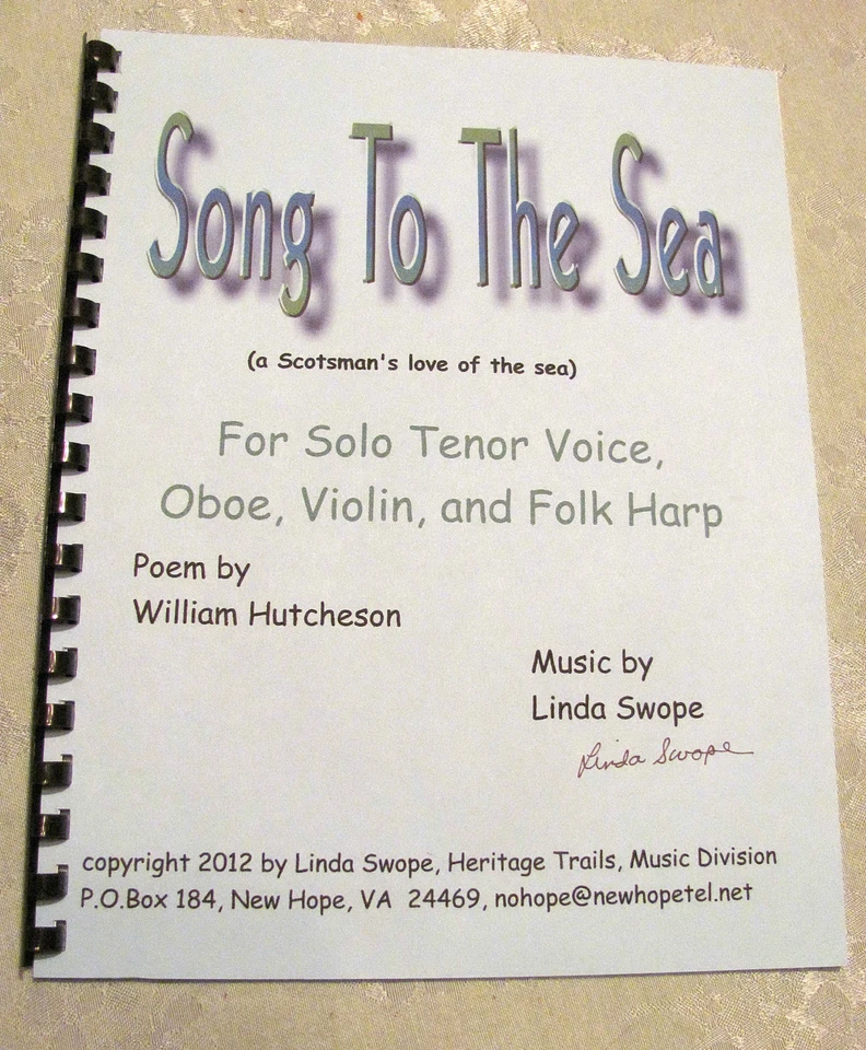 Song To The Sea - a Scottish poem set to music by Linda Swope, tenor, oboe, harp - Image 1 of 4