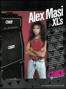Alex Masi 1990 Crate XL Series amplificador de guitarra anuncio 8 x 11 impresión de anuncio - Imagen 1 de 3