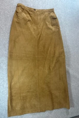 Ralph Lauren Country Vintage SZ 14 Leather Maxi ALine Skirt Western Y2K Cowgirl - Image 1 of 4